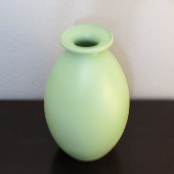 Large Sage Green Glass Vase with Painted Finish - Picture 3 of 5
